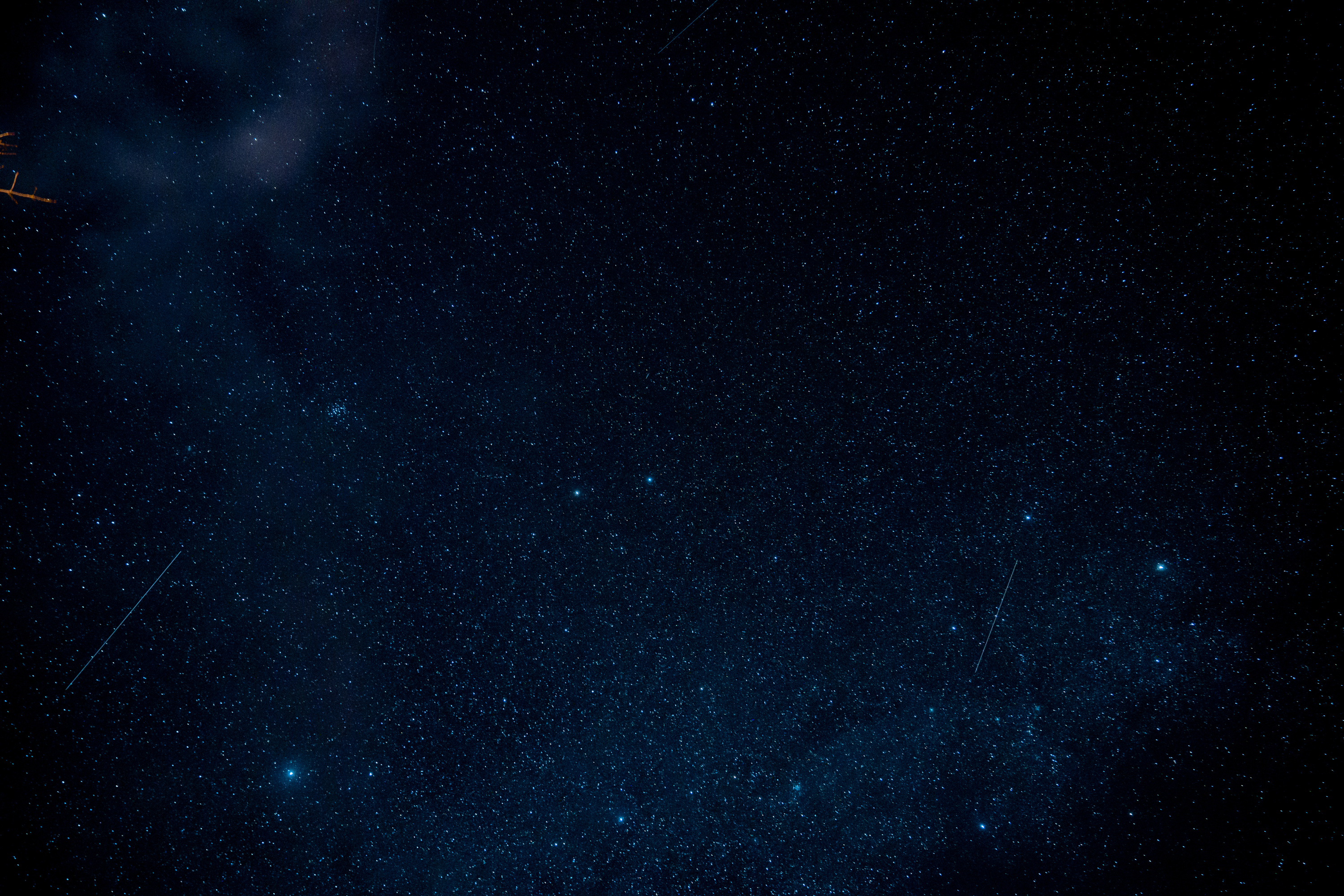 Blue and White Starry Night Sky